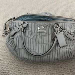 Coach Gray Madison Sophia Gathered Leather Handbag Satchel Shoulder Bag
